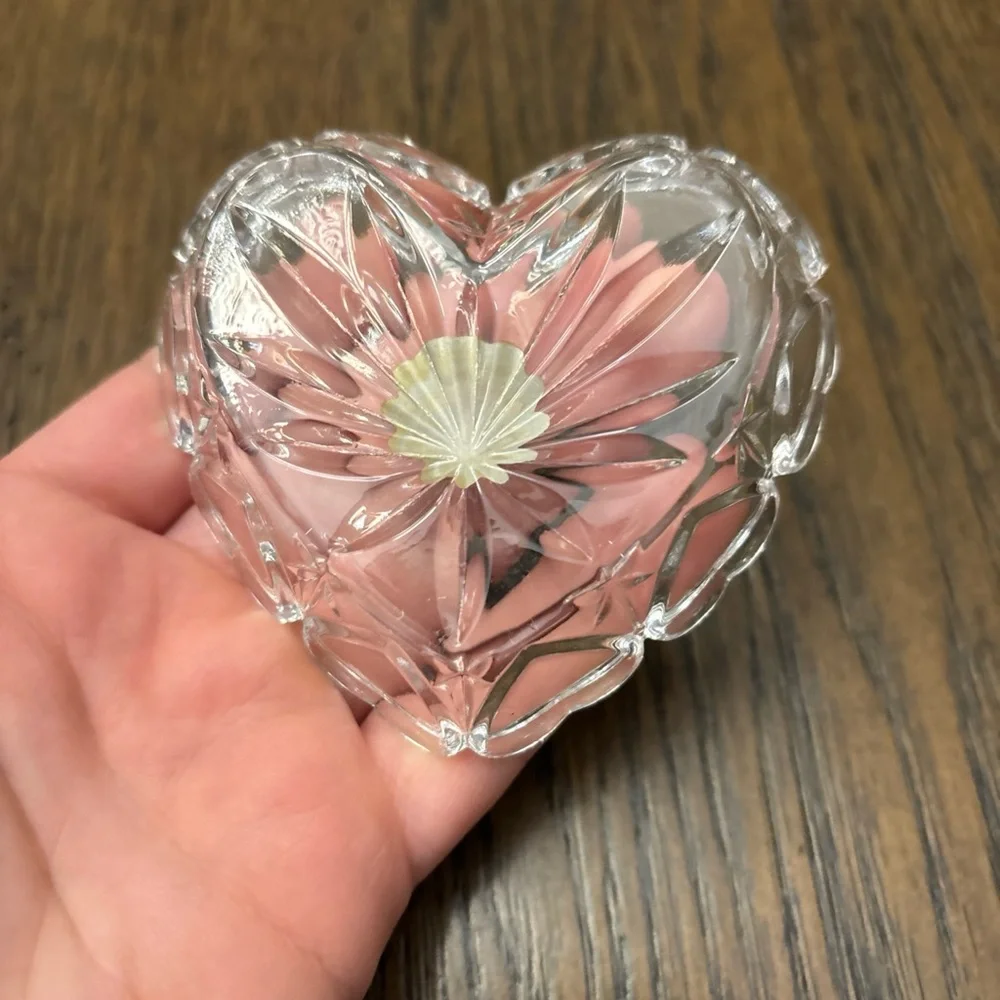 Heart-Shaped Crystal Trinket Dish